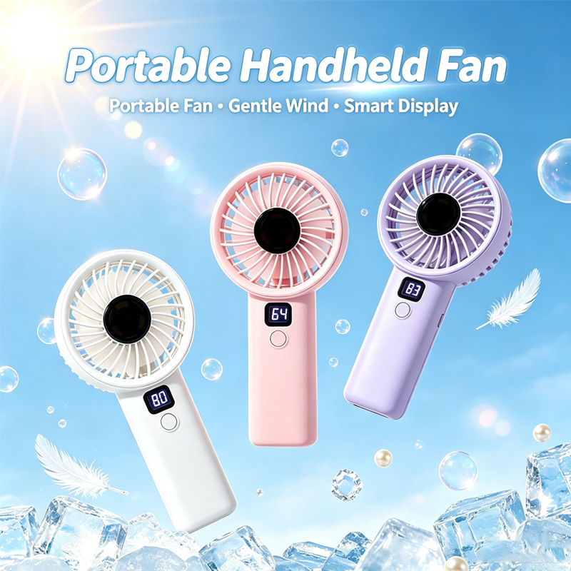 Mini Wind Turbine Vertical - Portable Handheld Small Fan LED Display